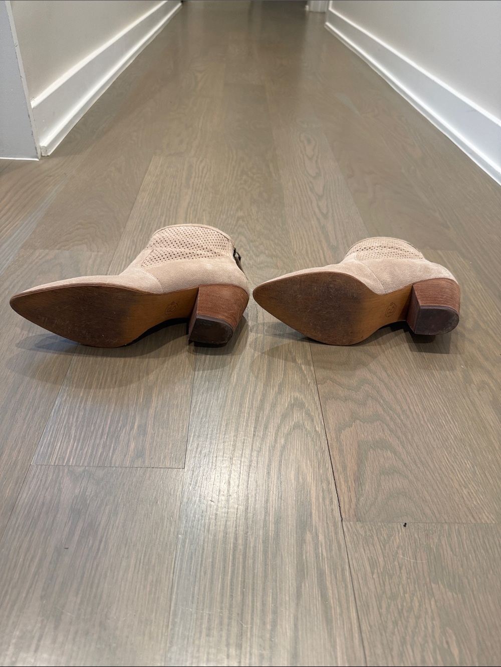 Treasure & Bond Taupe Suede Perforated Ankle Booties - Picture 4 of 4